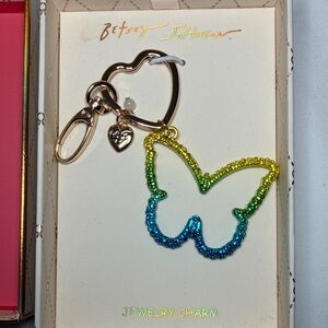 Betsey Johnson Multicolor Butterfly Keychain or Bag charm